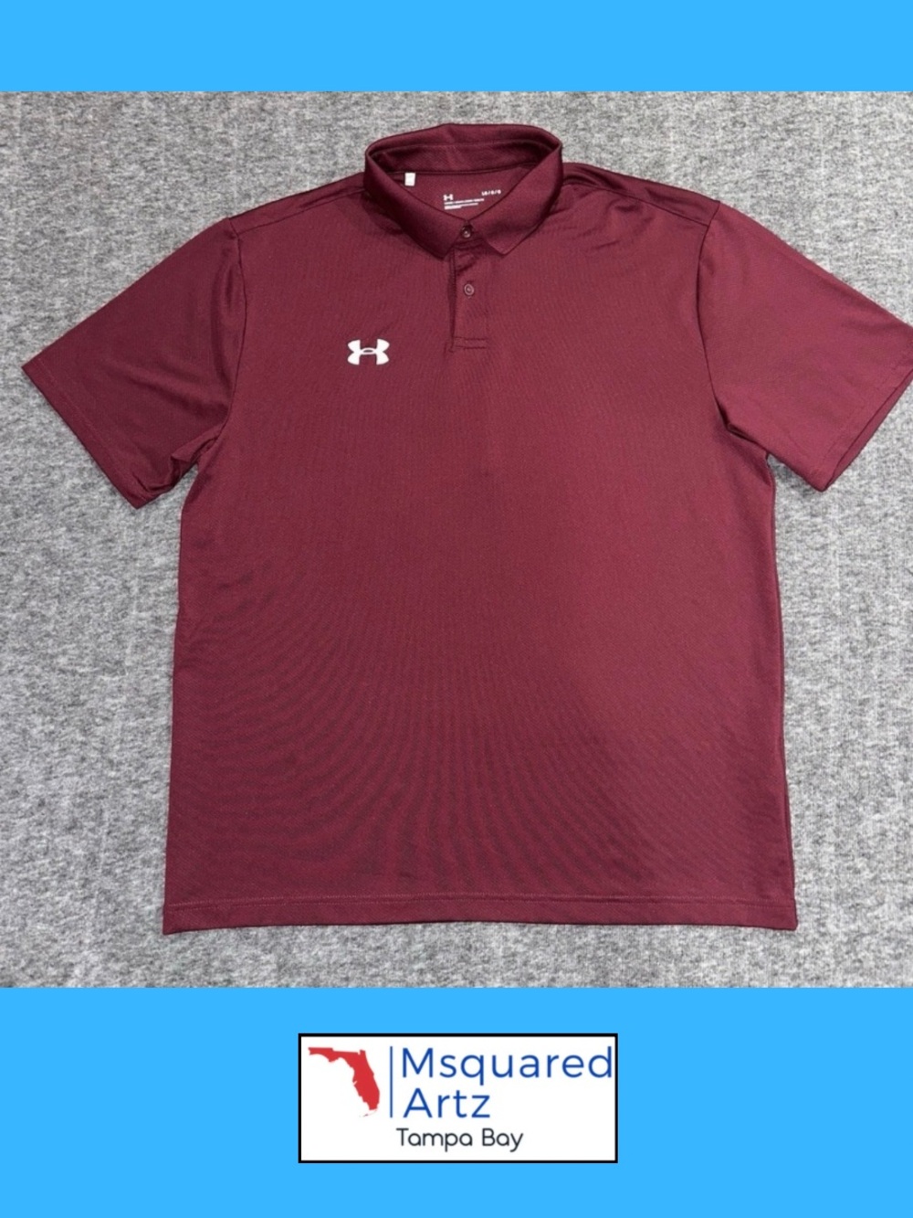 Under Armour Performance Polo Shirt Men's Large Burgundy Loose Fit Golf Athletic